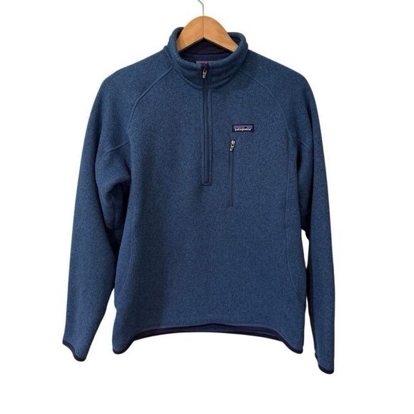 Patagonia Better Sweater Fleece Pullover Men Small Blue 1/4 Zip Jacket Sporty - Picture 1 of 9